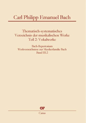 Buchcover C.P.E. Bach Werkverzeichnis